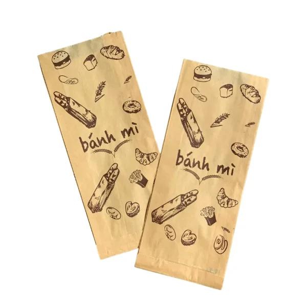 Túi Giấy Bánh Mì In Sẵn - Giấy Nâu - Nhiều Mẫu