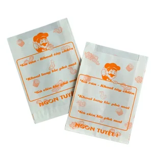 Túi Giấy Gà Rán - Trắng Nâu - Nhiều Mẫu